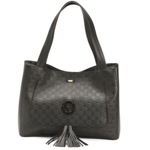 VALENTINO BY MARIO VALENTINO MONOGRAMMED LEATHER TOTE